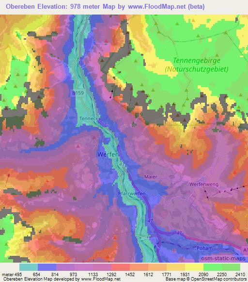 Obereben,Austria Elevation Map