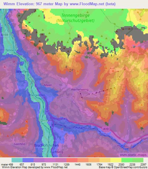 Wimm,Austria Elevation Map