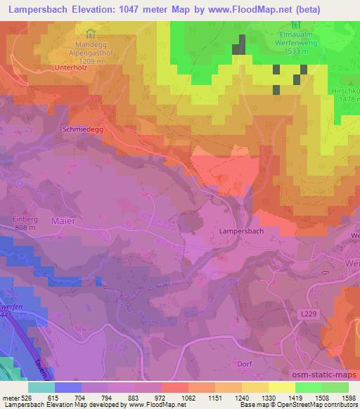 Lampersbach,Austria Elevation Map