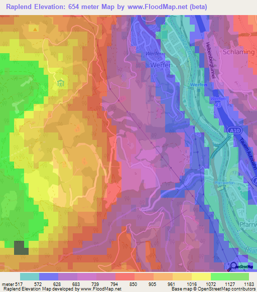 Raplend,Austria Elevation Map