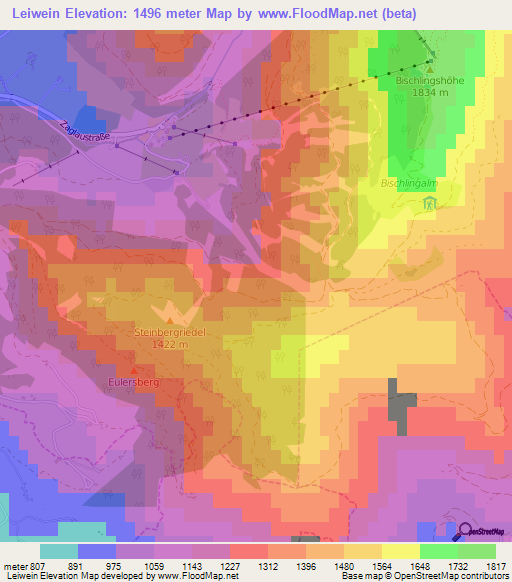 Leiwein,Austria Elevation Map