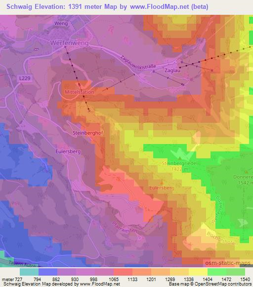 Schwaig,Austria Elevation Map
