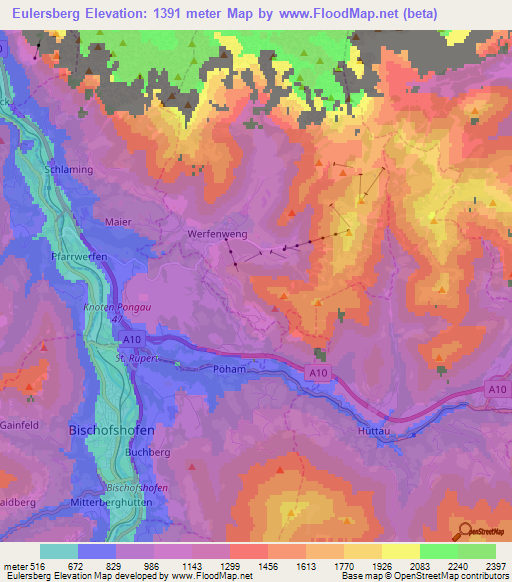Eulersberg,Austria Elevation Map