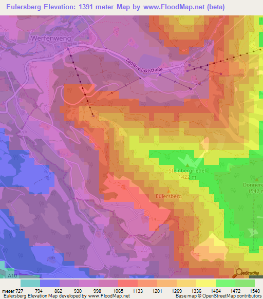 Eulersberg,Austria Elevation Map