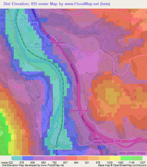 Diel,Austria Elevation Map
