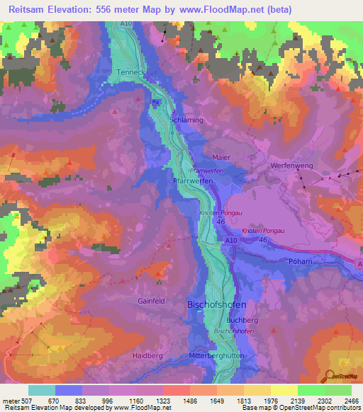 Reitsam,Austria Elevation Map