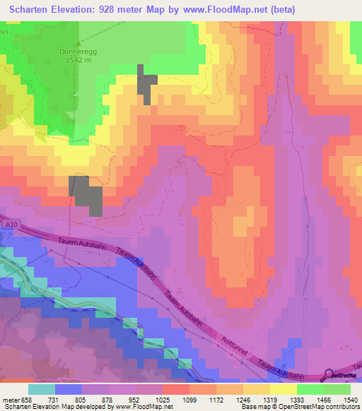 Scharten,Austria Elevation Map