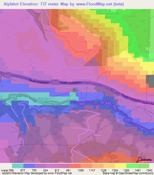 Alpfahrt,Austria Elevation Map