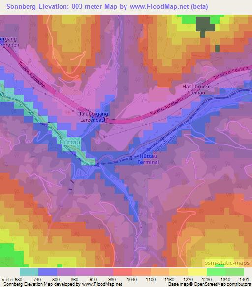 Sonnberg,Austria Elevation Map