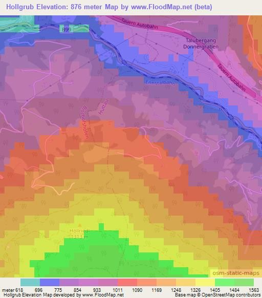Hollgrub,Austria Elevation Map
