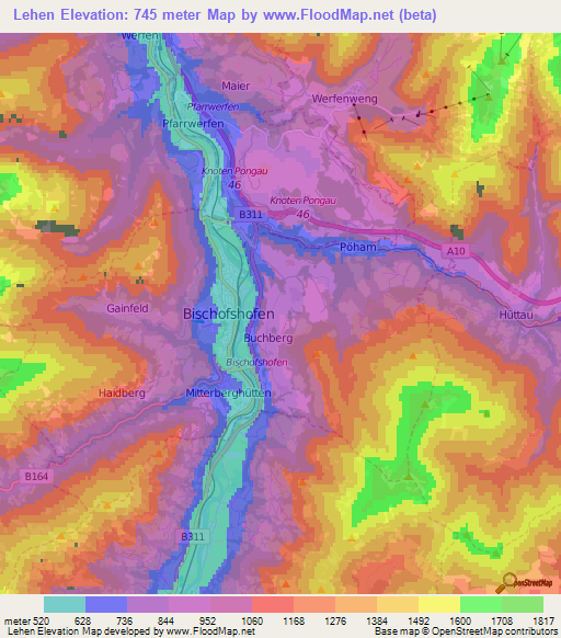 Lehen,Austria Elevation Map
