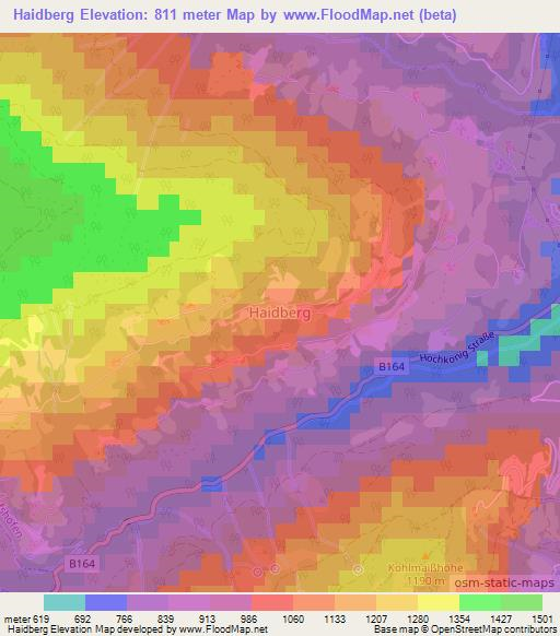 Haidberg,Austria Elevation Map