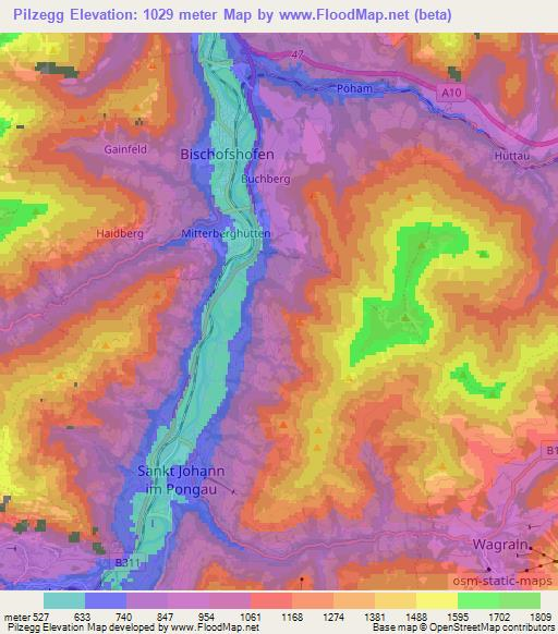 Pilzegg,Austria Elevation Map