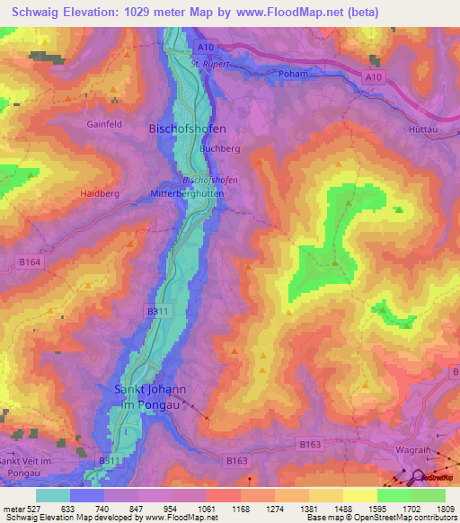Schwaig,Austria Elevation Map