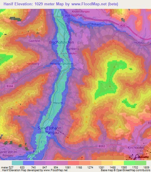 Hanif,Austria Elevation Map
