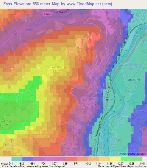 Zoss,Austria Elevation Map