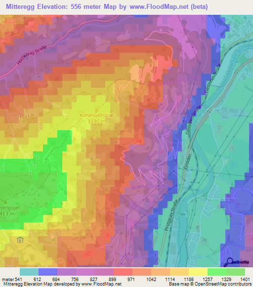 Mitteregg,Austria Elevation Map
