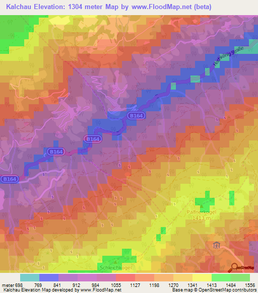 Kalchau,Austria Elevation Map