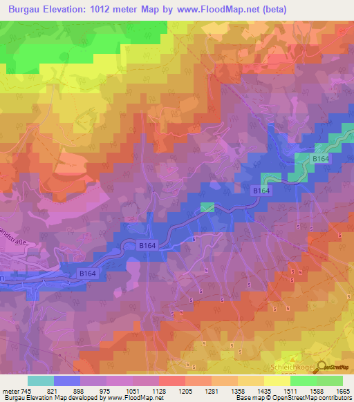 Burgau,Austria Elevation Map