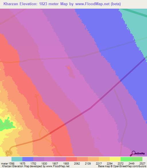 Kharzan,Iran Elevation Map