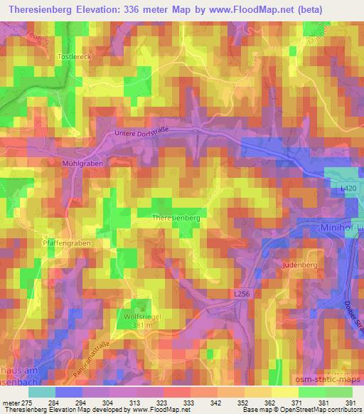Theresienberg,Austria Elevation Map
