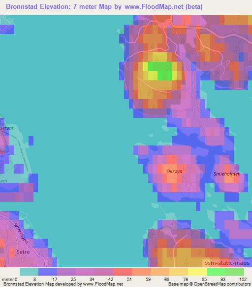 Bronnstad,Norway Elevation Map