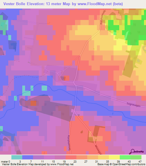 Vester Bolle,Denmark Elevation Map