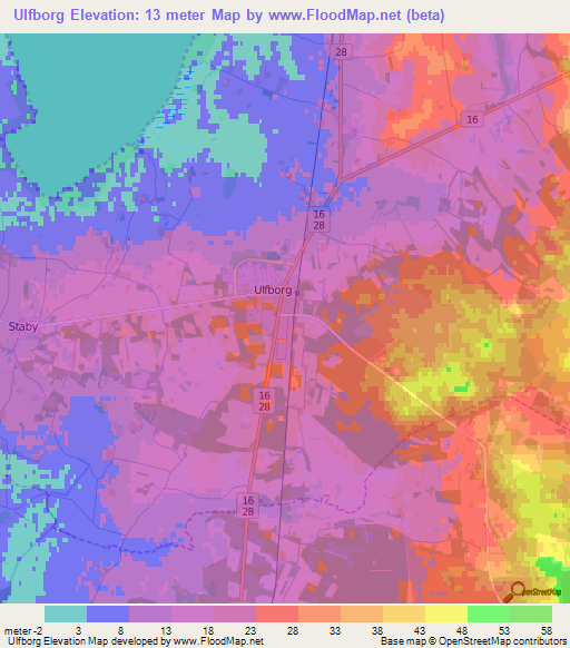 Ulfborg,Denmark Elevation Map