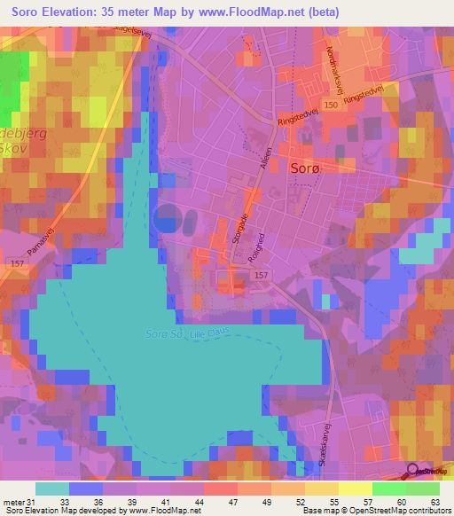 Soro,Denmark Elevation Map