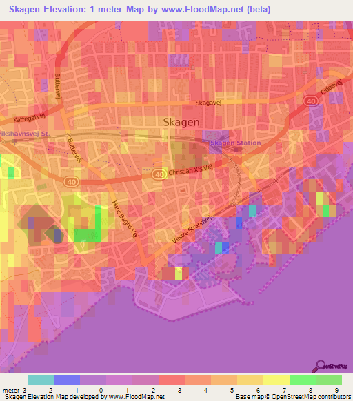 Skagen,Denmark Elevation Map