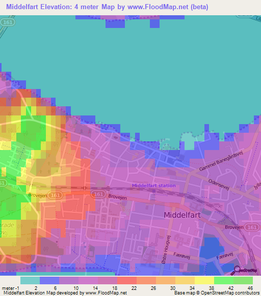 Middelfart,Denmark Elevation Map