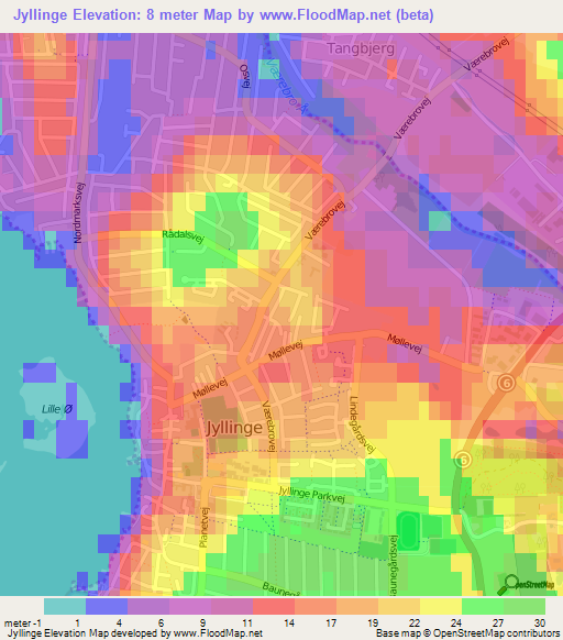 Jyllinge,Denmark Elevation Map
