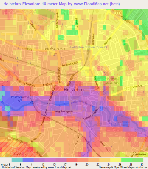 Holstebro,Denmark Elevation Map