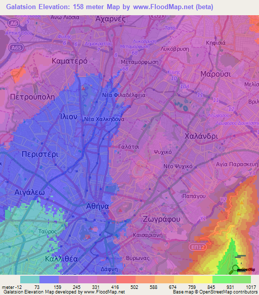 Galatsion,Greece Elevation Map