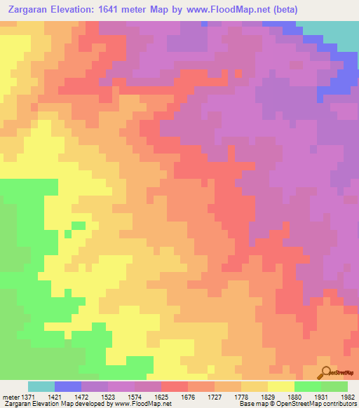 Zargaran,Iran Elevation Map