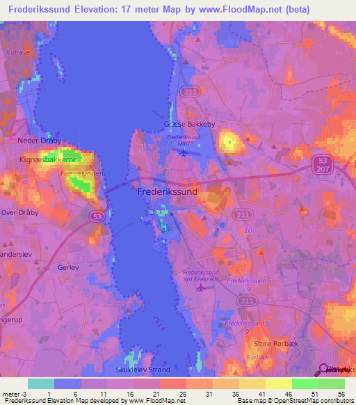 Frederikssund,Denmark Elevation Map