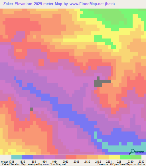 Zaker,Iran Elevation Map