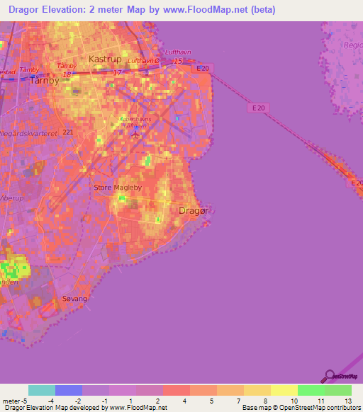 Dragor,Denmark Elevation Map