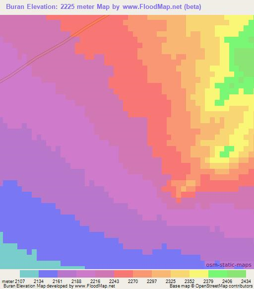 Buran,Iran Elevation Map