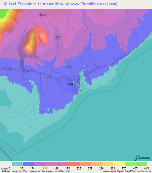 Kilkeel,UK Elevation Map