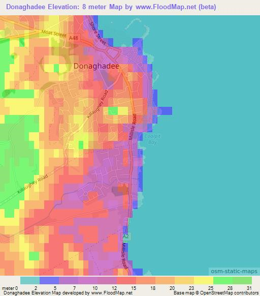 Donaghadee,UK Elevation Map
