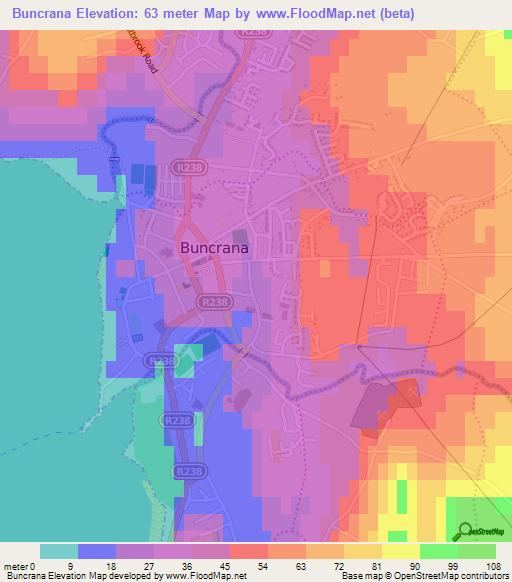 Buncrana,Ireland Elevation Map