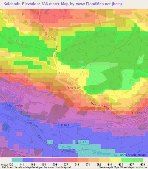 Kalchrain,Switzerland Elevation Map