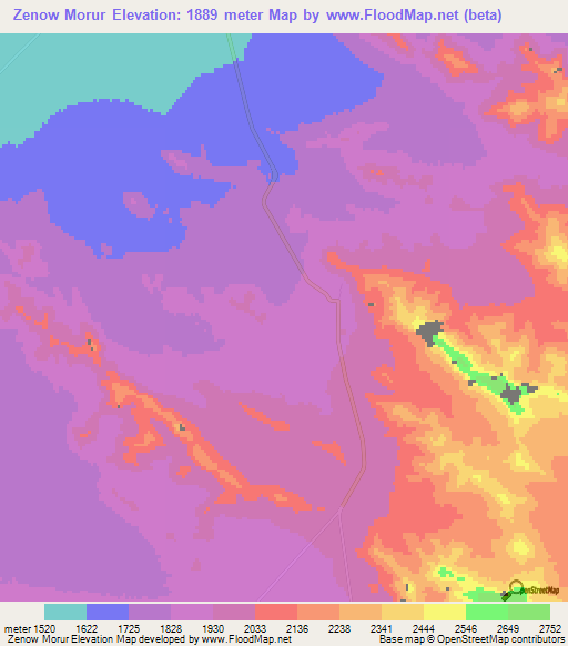 Zenow Morur,Iran Elevation Map
