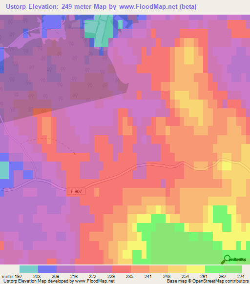Ustorp,Sweden Elevation Map