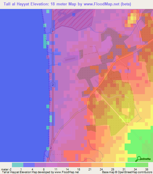 Tall al Hayyat,Lebanon Elevation Map