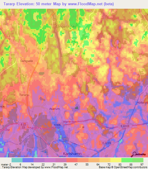 Tararp,Sweden Elevation Map