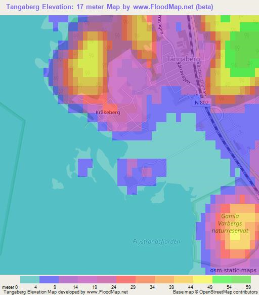 Tangaberg,Sweden Elevation Map