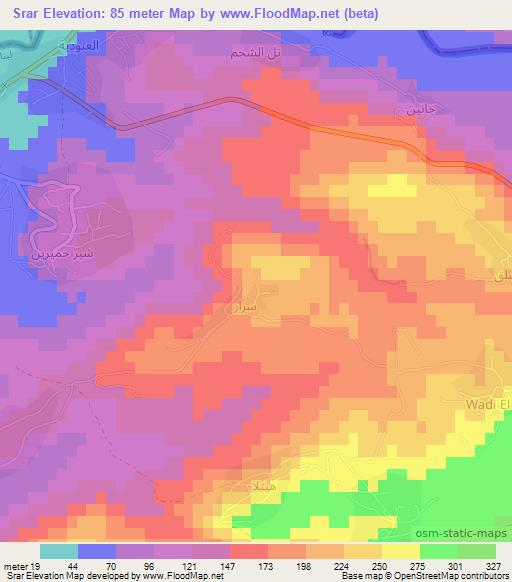 Srar,Lebanon Elevation Map