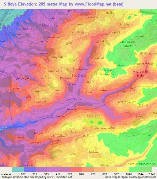 Silfaya,Lebanon Elevation Map
